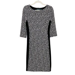 Lauren Ralph Lauren Jersey Dress Women’s Size 8 Black White